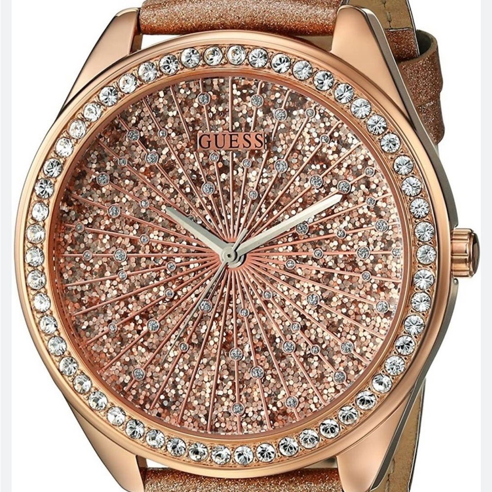 Guess Rose Gold Crystal-Embellished Women's Watch